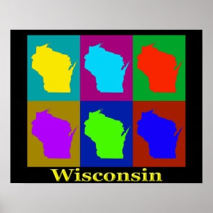 Wisconsin Map Silhouette Poster