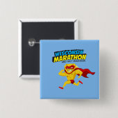 Wisconsin Marathon Race Day Vierkante Button 5,1 Cm (Voorkant /achterkant)