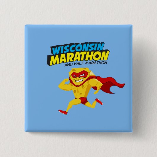 Wisconsin Marathon Race Day Vierkante Button 5,1 Cm (Voorkant)