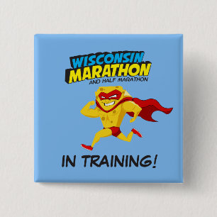 Wisconsin Marathon Training Vierkante Button 5,1 Cm
