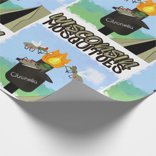 Wisconsin Mosquitoes Cartoon - Camping by Tiki Cadeaupapier (Hoek)