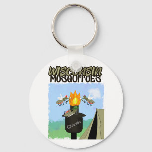 Wisconsin Mosquitoes Cartoon - Camping by Tiki Sleutelhanger
