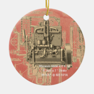 Wisconsin Motor Milwaukee Wisconsin Early Keramisch Ornament