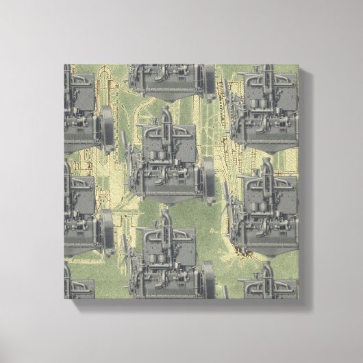 Wisconsin Motor Milwaukee Wisconsin Engine Early K Canvas Afdruk (Voorkant)