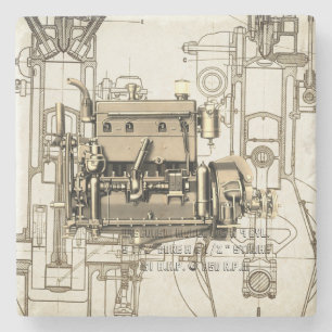 Wisconsin Motor Milwaukee Wisconsin gasmotor B-3 Stenen Onderzetter