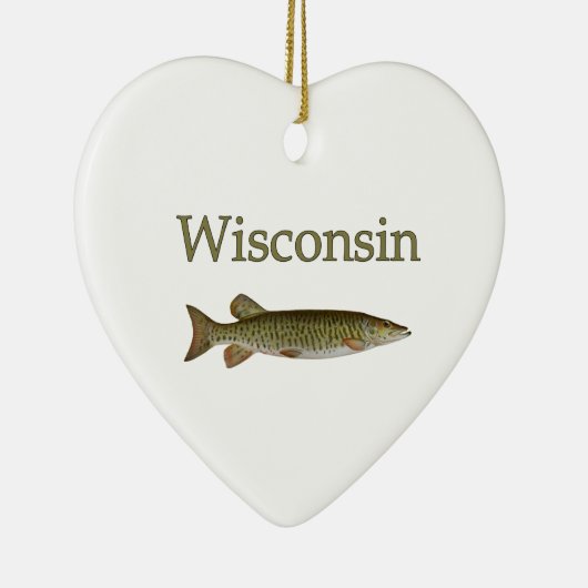Wisconsin Musky Keramisch Ornament (Rechts)