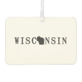 Wisconsin Naam met State Shaped Letter Luchtverfrisser (Achterkant)