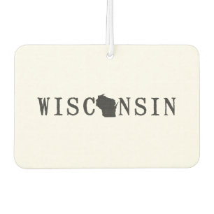 Wisconsin Naam met State Shaped Letter Luchtverfrisser