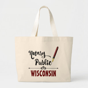 Wisconsin Notaris Public Ink Pen Grote Tote Bag