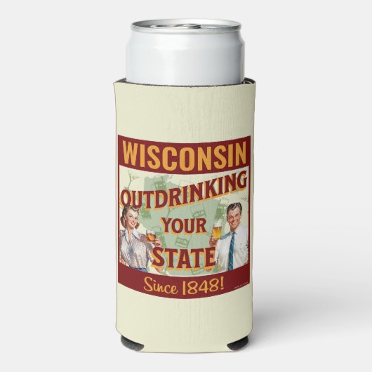 Wisconsin overdrinkt uw toestand sinds 1848 (Seltzer Achterkant)