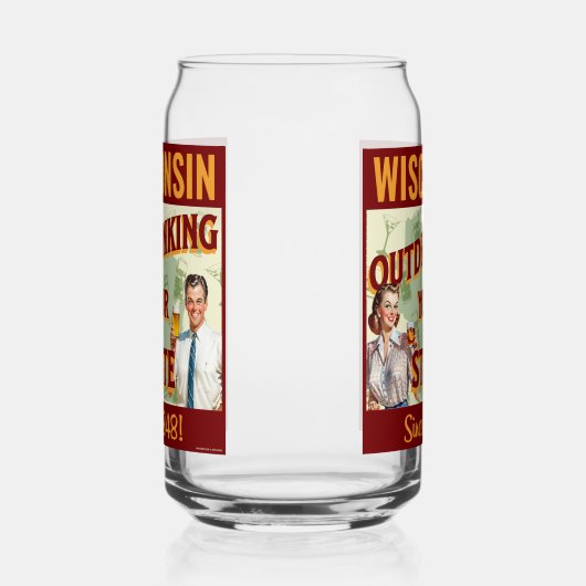 Wisconsin overdrinkt uw toestand sinds 1848 blikvorm glas (Rechts)