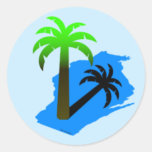 Wisconsin Palm Tree Ronde Sticker