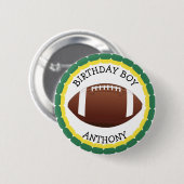 Wisconsin Personalize Birthday Boy Football Button (Voorkant /achterkant)