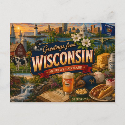 Wisconsin Postcard Briefkaart (Voorkant)