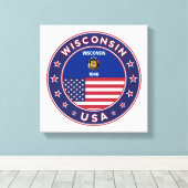 Wisconsin, poster du Wisconsin, impression de toil (Insitu (Plancher de Bois))