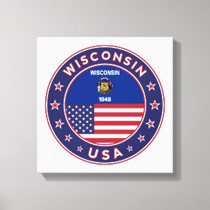 Wisconsin, poster van Wisconsin, canvasafdruk Canvas Afdruk