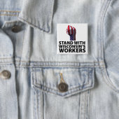 Wisconsin-protesten Vierkante Button 5,1 Cm (In situ)