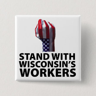 Wisconsin-protesten Vierkante Button 5,1 Cm