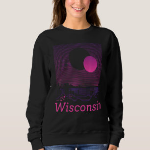 Wisconsin Retro Mountain Grid 80s 90s Aest Trui