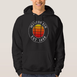 Wisconsin Retro Sunset Graphic Hoodie