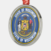 Wisconsin Round Emblem Metalen Ornament (Links)
