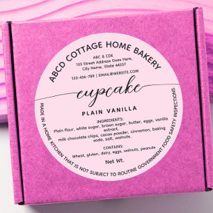 Wisconsin Roze Cupcake Label Cottage Law Label
