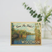 Wisconsin Save the Date  Lake Briefkaarten (Staand voorkant)