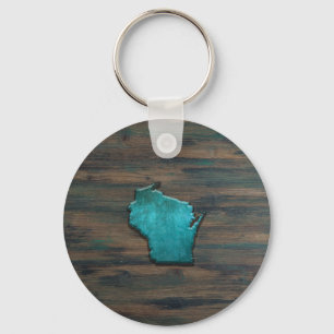 Wisconsin Shape Blauwgroen Sleutelhanger