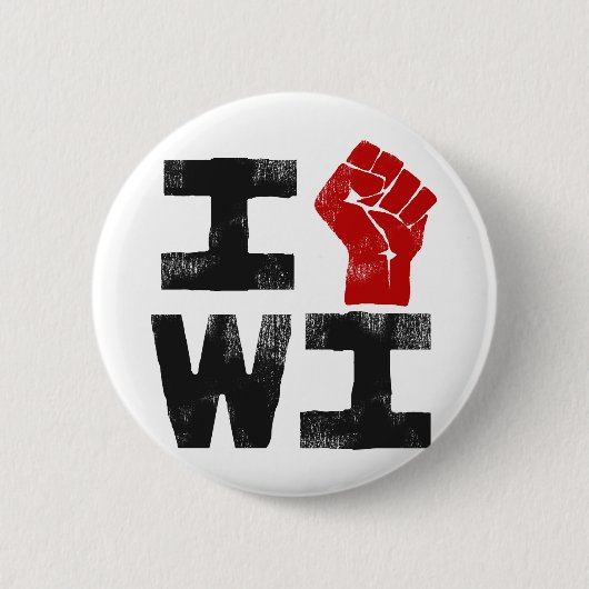 Wisconsin Solidarity Ronde Button 5,7 Cm (Voorkant)