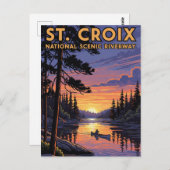 Wisconsin St Croix National Riverway Reizen Briefkaart (Voorkant / Achterkant)