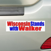 Wisconsin staat met Walker Bumpersticker (Op auto)