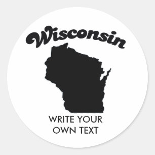 WISCONSIN STAAT MOTTO T-SHIRT RONDE STICKER
