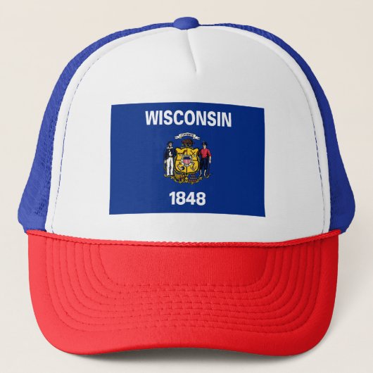 Wisconsin Staatsvlag Trucker Pet (Voorkant)