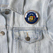 Wisconsin Staatsvlag Zegel Knop Ronde Button 5,7 Cm (In situ)