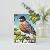 Wisconsin State Bird American Robin Briefkaart (Staand voorkant)
