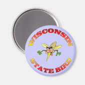 Wisconsin State Bird Magneet (Voorkant / Achterkant)