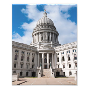 Wisconsin State Capitol-gebouw en ingang Foto Afdruk