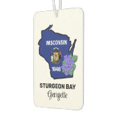 Wisconsin State Flag en Flower Blue Violet Luchtverfrisser (Links)