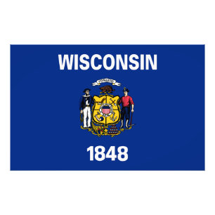 Wisconsin State Flag USA Foto Afdruk