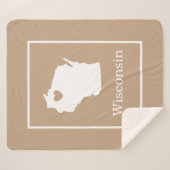 Wisconsin State kaart met hartvorm Sherpa Deken (Voorkant (horizontaal))