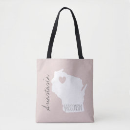 Wisconsin state map personalize name draagtas