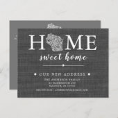 WISCONSIN State Moving Announcement Post Kaart (Voorkant / Achterkant)