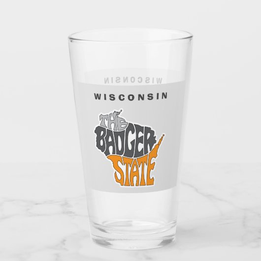 Wisconsin State Nickname Word Art Glas (Voorkant)