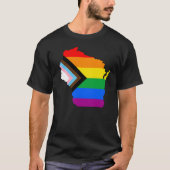 Wisconsin State Pride LGBTQ Progress Pride T-shirt (Voorkant)