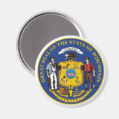 Wisconsin State Seal Magnet Magneet (Voorkant / Achterkant)