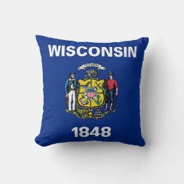 Wisconsin State Vlag Amerikaans MoJo Kussen