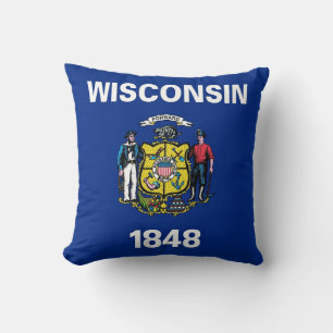 Wisconsin State Vlag Amerikaans MoJo Kussen