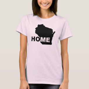 Wisconsin Thuis Weg Van Staat T-Shirt Tees