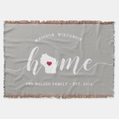 Wisconsin Thuisstaat Gepersonaliseerd Deken (Voorkant)