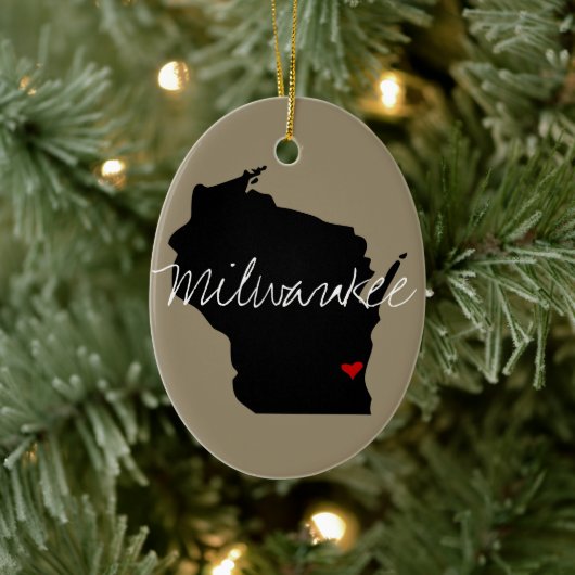 Wisconsin Town Keramisch Ornament (Boom)